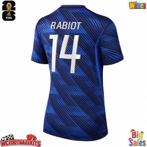 France Adrien Rabiot #14 Replica Home Stadium Shirt for Women World Cup 2026 Short Sleeve